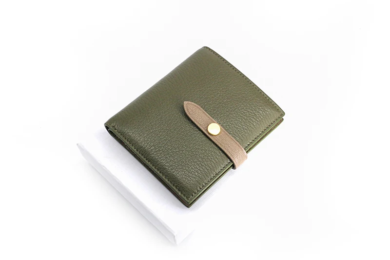 AETOO Goatskin кошелек женский ремень пряжка броские цветные кожаные сумки для карт короткий простой маленький кошелек
