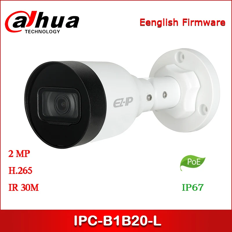 Dahua EZ IP камера IPC-B1B20-L IPC-HFW1230S1-L 2MP 2,8 мм 3,6 мм с фиксированным объективом ИК Мини-пуля сетевая камера с POE камера безопасности