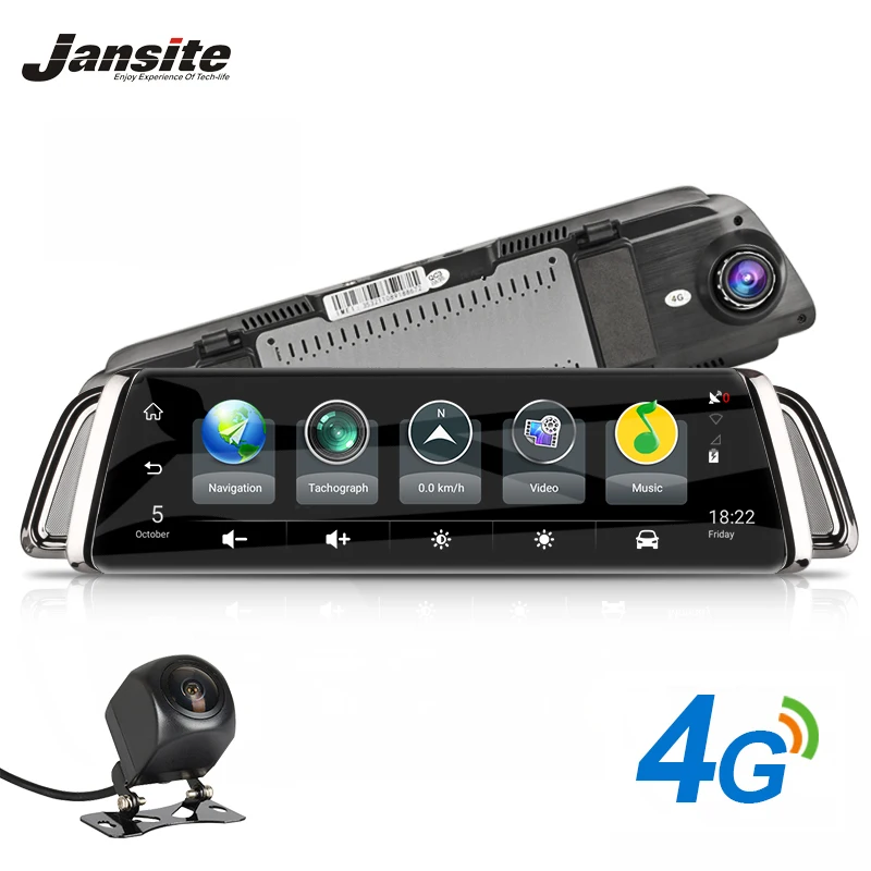 Jansite 4G Dash Cam Android 5 1 автомобиля Камера 10 дюймов Сенсорный экран gps навигации видео