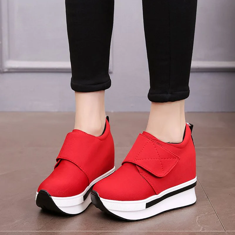 Женская Повседневная обувь женские кроссовки 10 см высокий каблук платформа