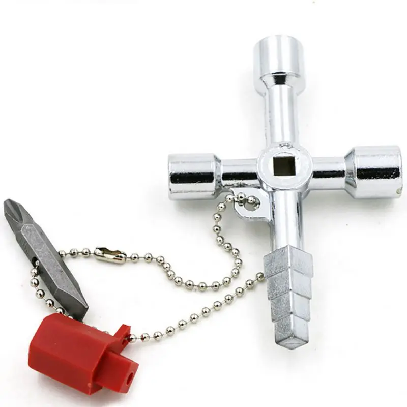 New 5 In 1 Multi-function wrench Universal Cross Square Triangle Train Electrical Cabinet Elevator Key Practical | Инструменты