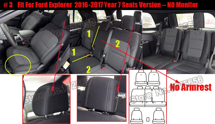 AutoDecorun Чехлы под заказ сиденья для Ford Explorer Чехлы для автомобильных сидений ПВХ Кожаная подушка сиденья Prtotector 22 шт./компл