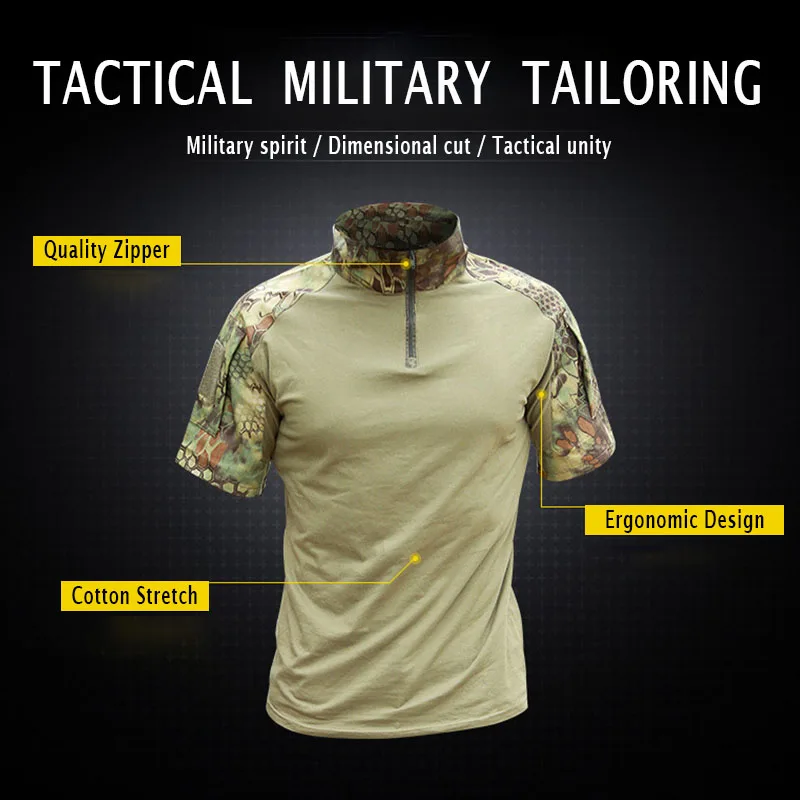 Мужская камуфляжная рубашка-поло RITOPER быстросохнущая дышащая армейская