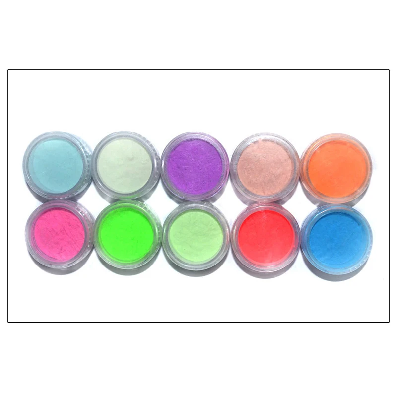 1 г сахара 3D Glow Powder красочные ультрадисперсных флуоресцентный эффект 10 различных