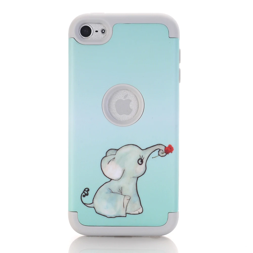 IPod Touch чехол iPod 6 Чехол iPod Touch 7 Чехол сверхмощный защитный ударопрочный чехол Гибридный чехол для iPod 5 6th 7th поколения - Цвет: Серый