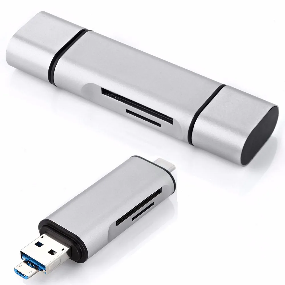 USB3.1 Type C USB2.0 Micro USB к 2 слотам TF SD 5в1 кардридер OTG карта оптом подарки для Macbook сотовый