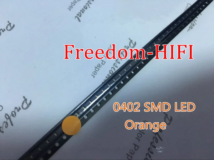 200 шт. SMD SMT 0402 ультра яркий оранжевый/янтарный светодиодный светильник 1005-1 0 нм 5