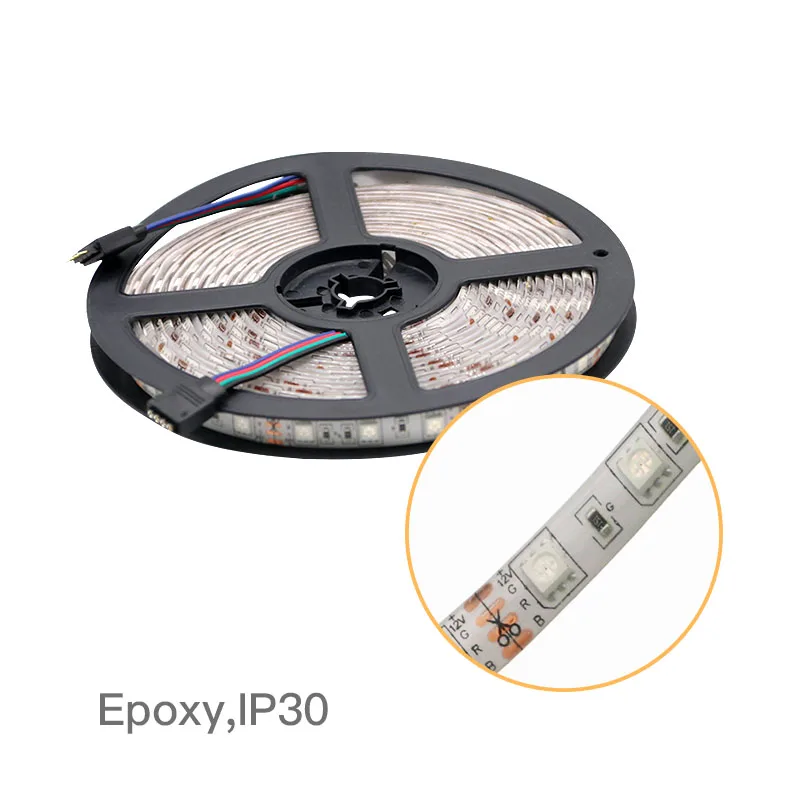 Epoxy Strip 5 м RGB светодиодный светильник 12В Диодная лента светодиодный гибкий светильник SMD 5050 водонепроницаемая светодиодная лента с пультом дистанционного управления - Испускаемый цвет: Epoxy Strip