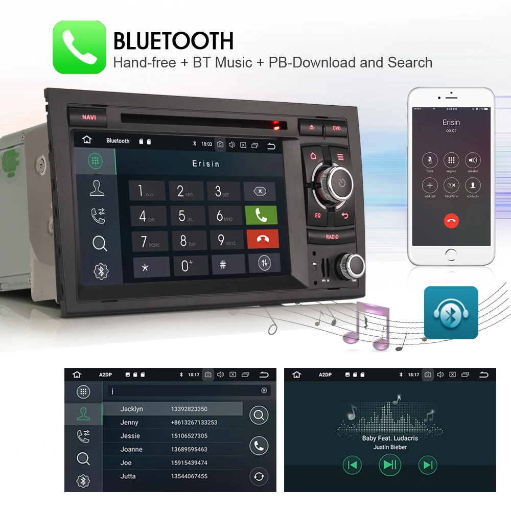 Автомагнитола с GPS навигацией 7 дюймов Android 8 0 DAB + навигация радио RDS BT головное