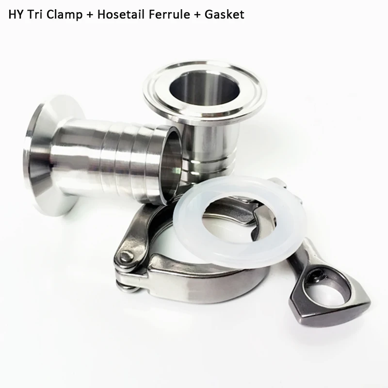 1/2 &quotдо 4&quot Hosetail металлический наконечник адаптер + Tri Зажим силиконовый