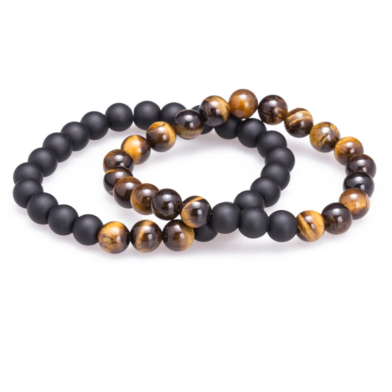 Мужской браслет Tigereye черный матовый для рукоделия 8 мм 2018|bracelets for|men charm braceletscharm