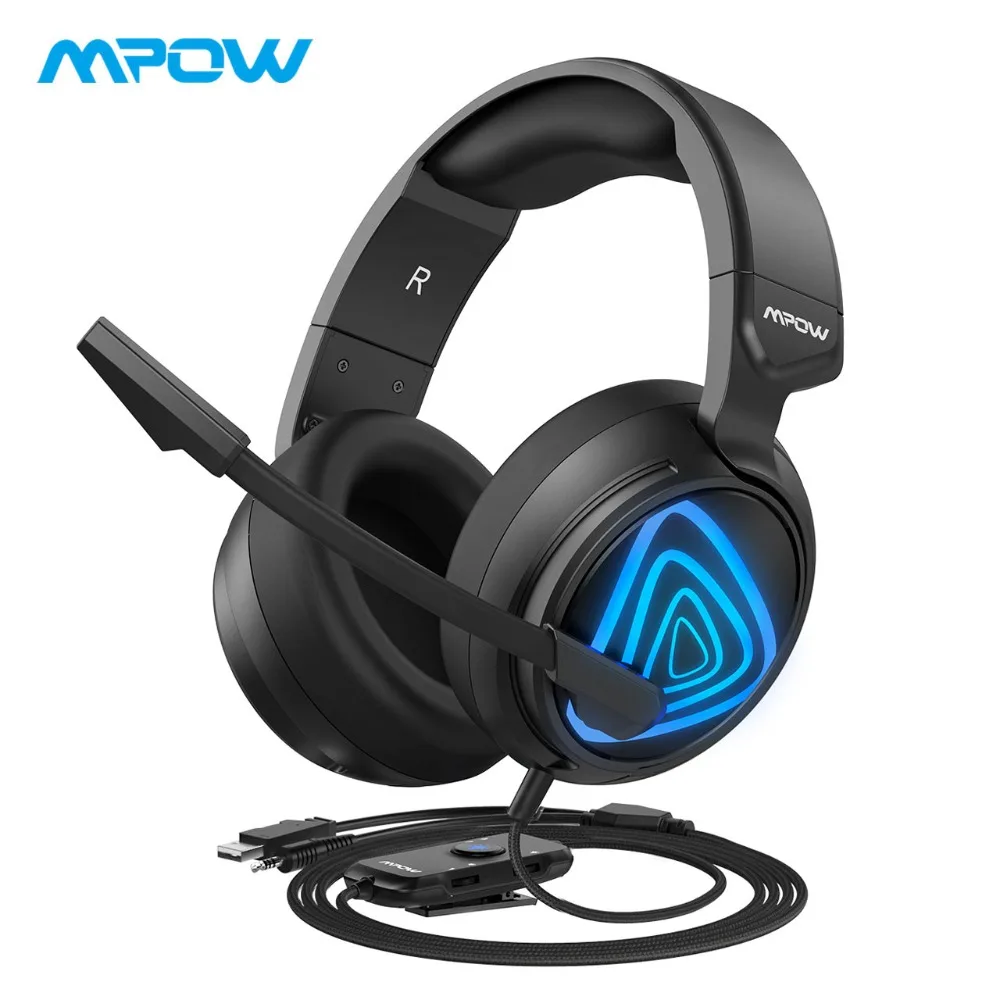 Mpow USB и 3 5 мм Проводная игровая гарнитура объемный звук встроенный контроль