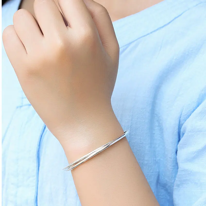 Женский гладкий браслет с закрытым кольцом Классический Простой трендовый из