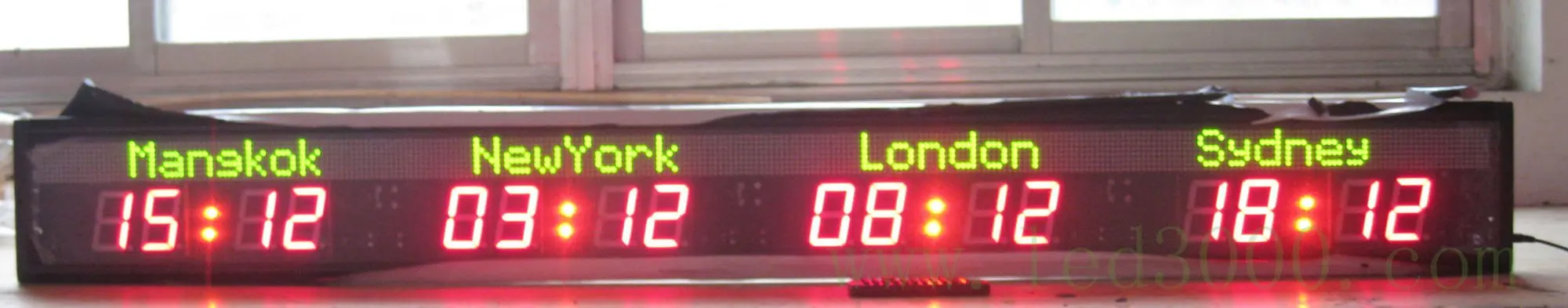 Отель цифровые часы/светодиодные часы (4 города Мировое время часы)|clock world|world time