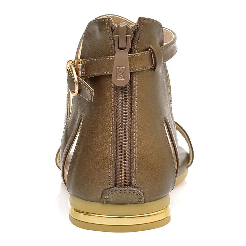 

Fanyuan Plus size 33-43 Ladies flats Geniune Leather sandals Leisure comfortable Flat shoes Mujer Cross-tied Buckle Stilettos