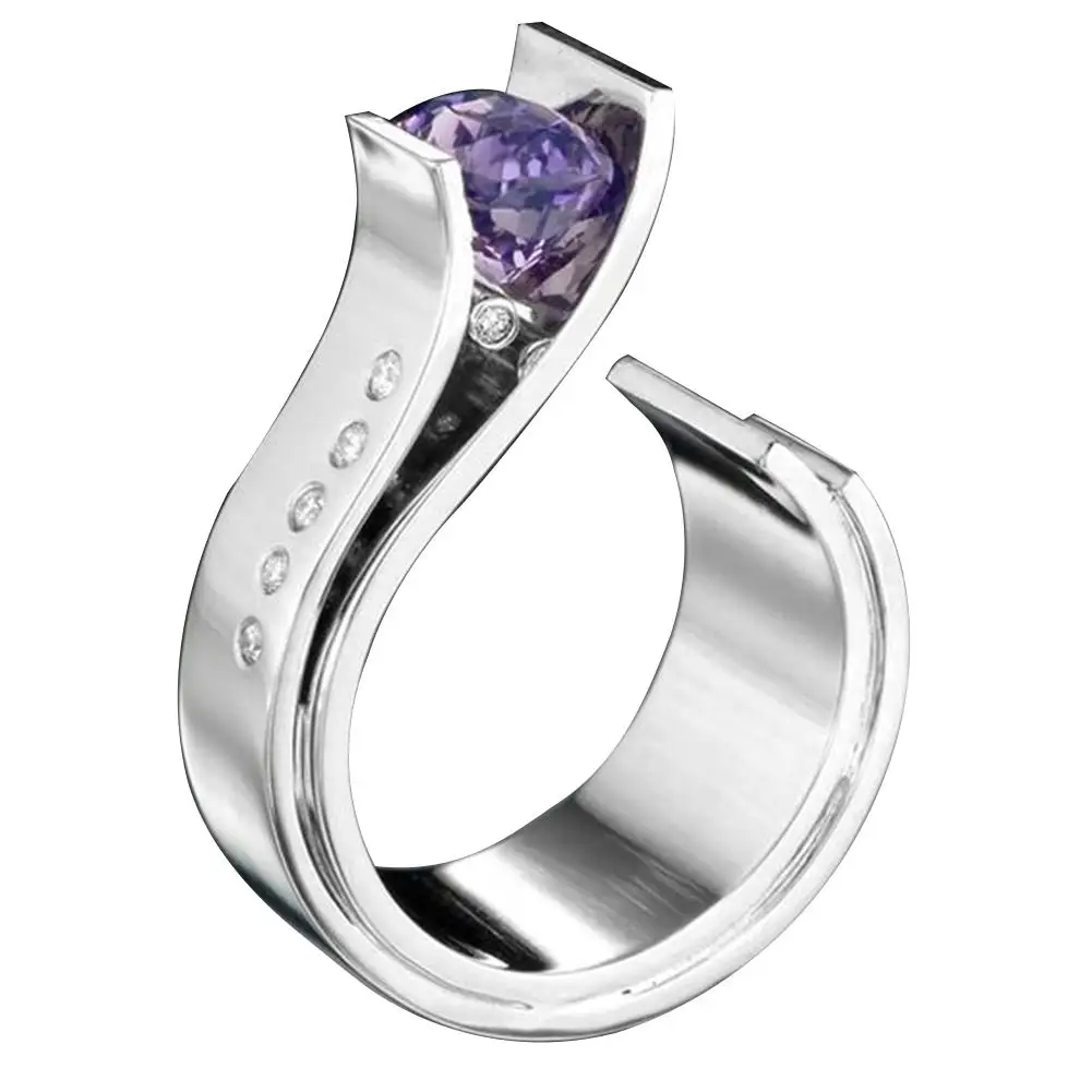 Женское Открытое кольцо в форме крючка с искусственным горным хрусталем