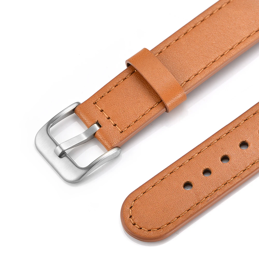 For Nokia Withings 18mm Genuine Leather Watchband Wrist Strap Replacement Bracelet For Nokia Withings Steel HR Huawei Watch 1