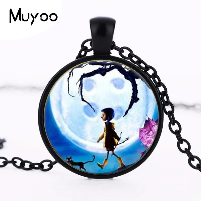 Новое ожерелье с кулоном Coraline кабошон фото из стекла тибетская круглая цепочка