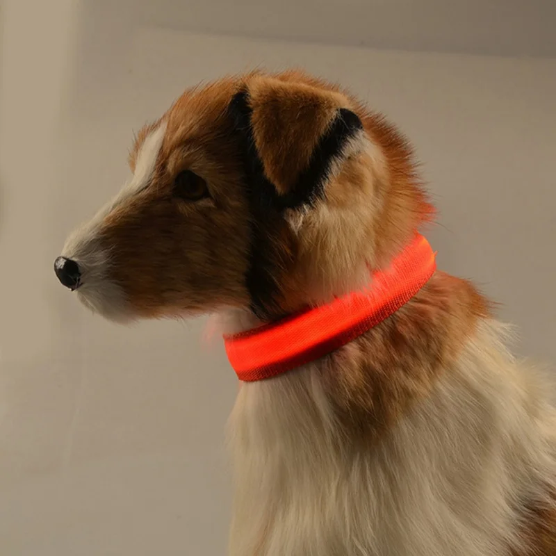 Nylon LED Pet Dog Collar Night Safety Flash Glow In The Dark Leash Luminous Fluorescent Supplies | Дом и сад