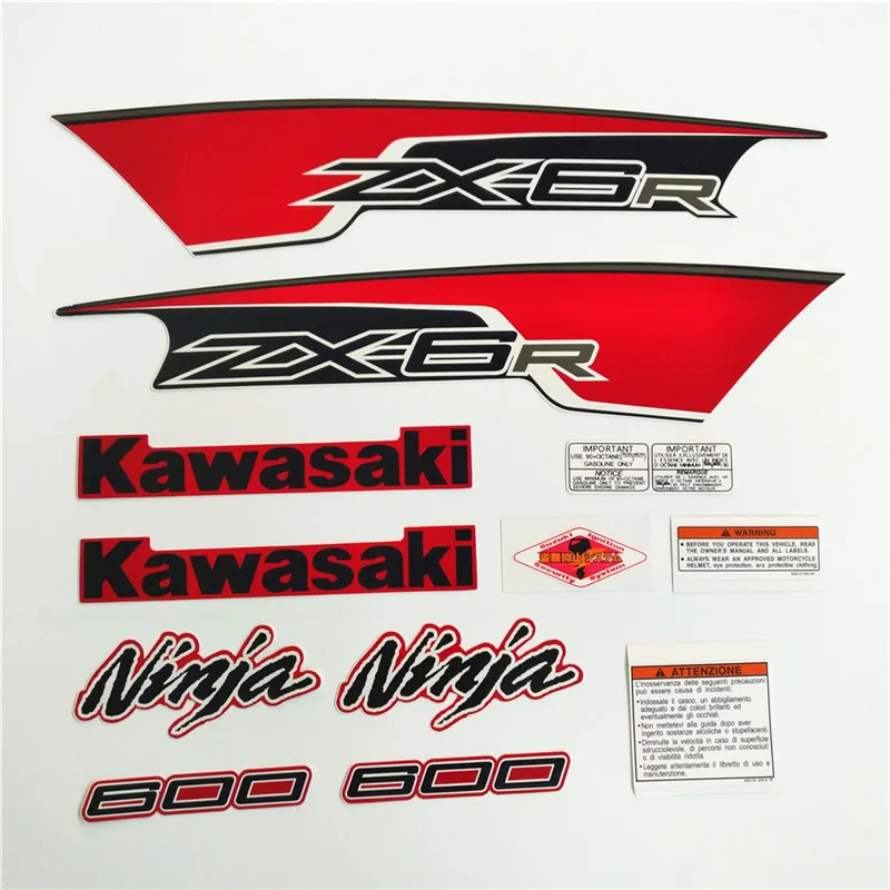 Красный Мотоцикл для Kawasaki NinjaZX6R 12 Ninja ZX 6R 2012 ZX6R наклейка на обтекатель полный комплект аппликация Высокое качество весь автомобиль наклейка - Цвет: Красный