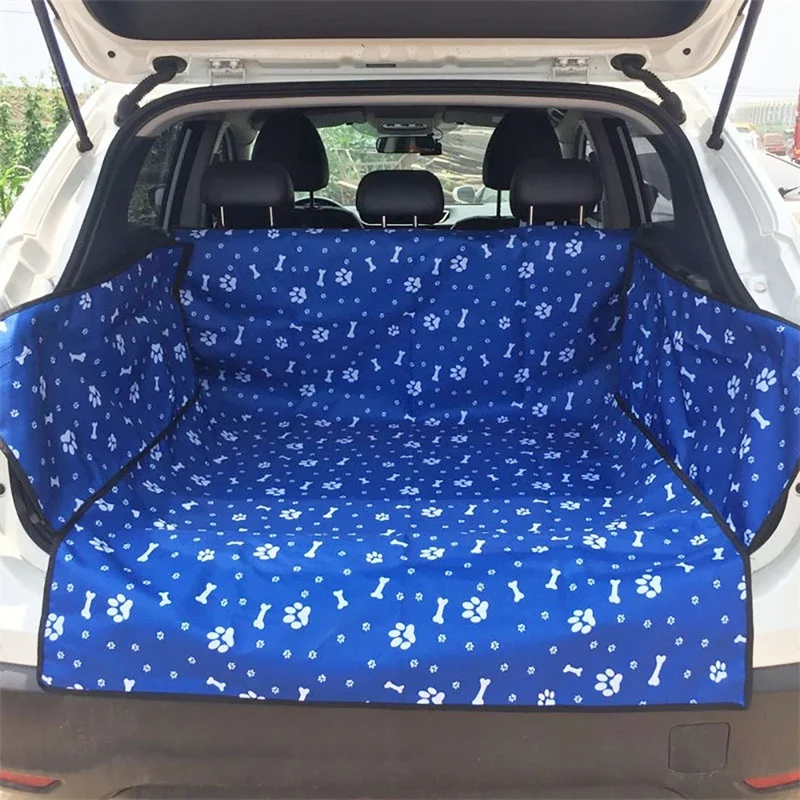 155x105x35cm blue Автомобильный чехол для сиденья для домашних животных, чехол для собак на заднее сиденье, водонепроницаемый коврик для домашних животных, гамак, подушка для переноски, ткань Оксфорд, рисунок лапы - Цвет: 155x105x35cm blue