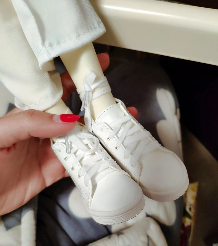 D01-P498 детские игрушки ручной работы 1/3 1/4 аксессуары для кукол BJD/SD кукольные туфли белые черные средние кроссовки спортивные сапоги 1 пара