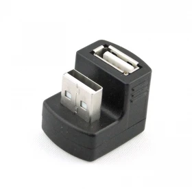 

100pcs / lots New Up or down Right Angled USB 2.0 Adapter A Male to Female Extension 90 180 Degree Black ,By Fedex