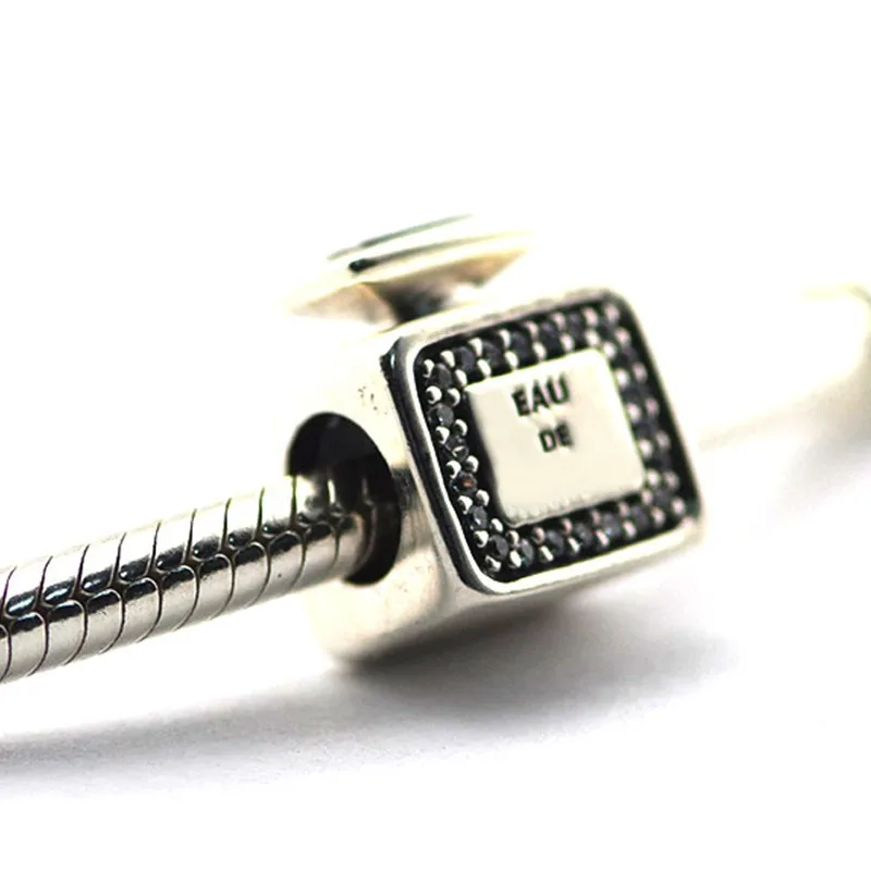

Fits European Charms Bracelet 925 Sterling Silver Charms Beads Signature Scent Charm With Clear CZ DIY Jewelry For Mother FL373