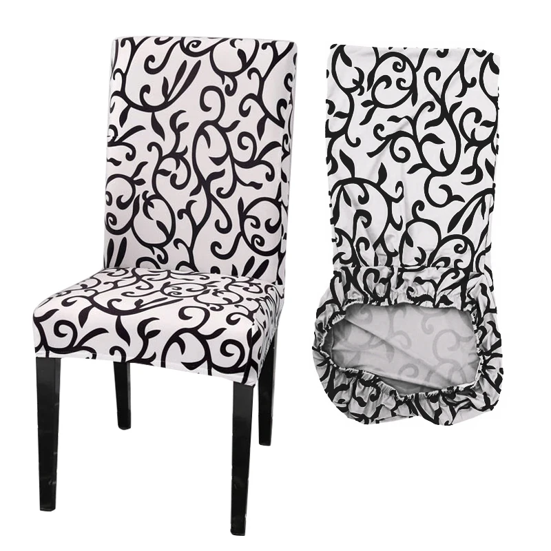Чехлы на стулья с цветочным принтом из спандекса Съемные большие эластичные