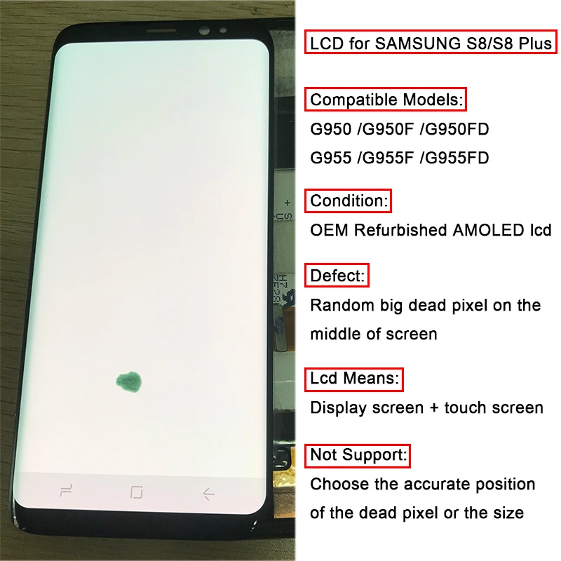 AMOLED ЖК дисплей с рамкой для SAMSUNG Galaxy S8 G950 G950F Plus G955 G955F + сенсорный экран дигитайзер