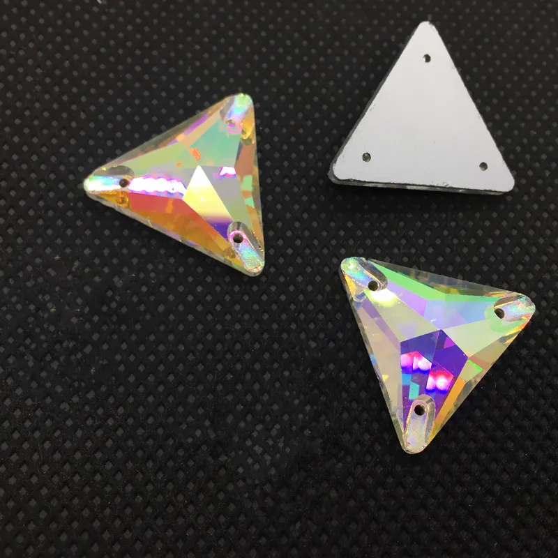 Прозрачный AB Цвет 12 мм 16 23 Стекло с украшением в виде кристаллов Triangleshape пришить
