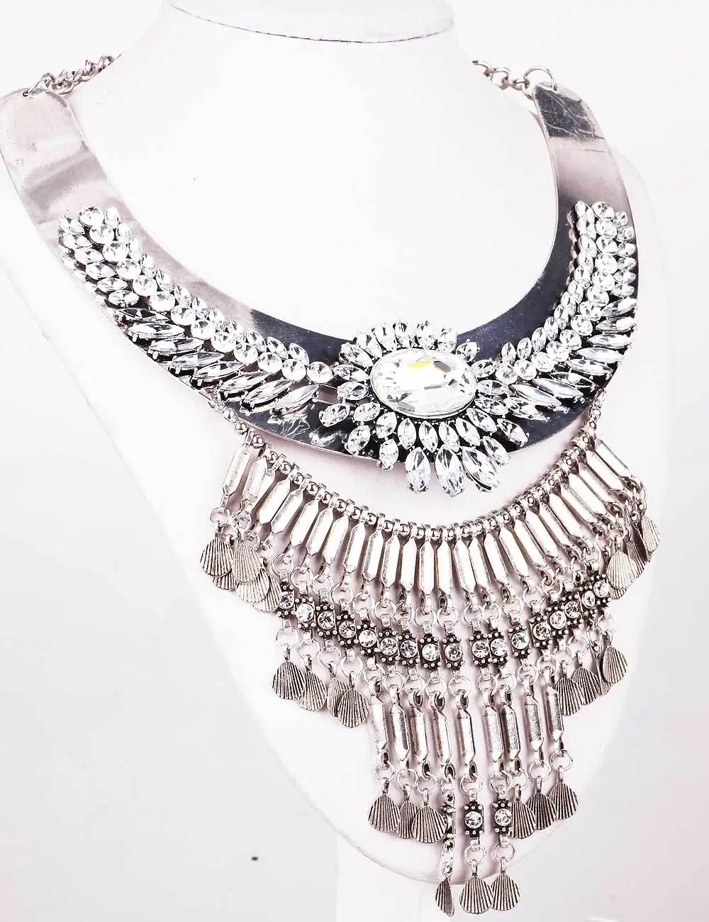 Новые модные женские винтажные серебряные ожерелья чокер ручной работы со