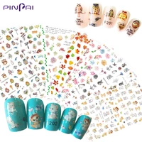 10 styles fashion nail art decoration sticker adhesive flower animal leaf diy manicure tips wraps nails sticker decal sliders