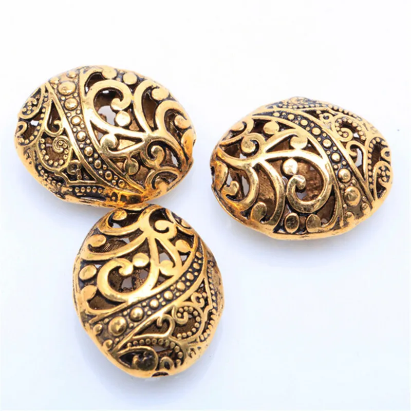 10 шт. тибетские серебряные бусины в форме эллипса модные для изготовления