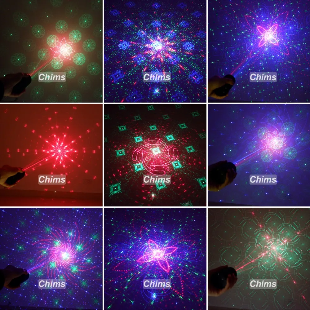 Chims мини лазерные лучи портативный; беспроводной; перезаряжаемый RGB 30 моделей гобо проектором на открытом воздухе располагаться лагерем перемещения Рождество DJ Вечерние