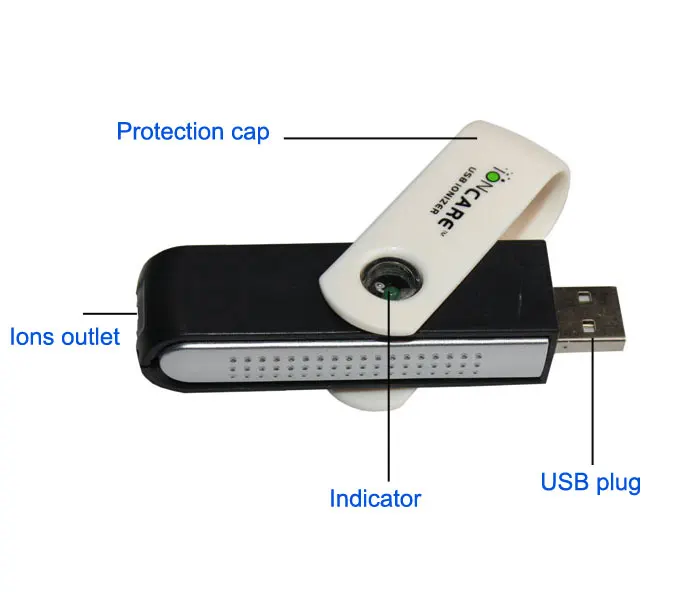 Мини-ионный очиститель воздуха, usb Компьютерный ионизатор чистый, Анион Генератор ouput 1 миллион шт мощность 0,3 Вт, Автомобильный USB очиститель