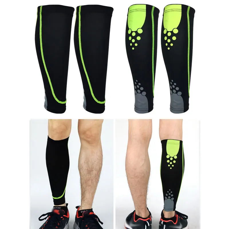 Black Green 1 шт., компрессионные носки для голени и голени, компрессионные носки для мужчин и женщин, для бега, велоспорта, поддержка циркуляции и восстановления - Цвет: Black Green