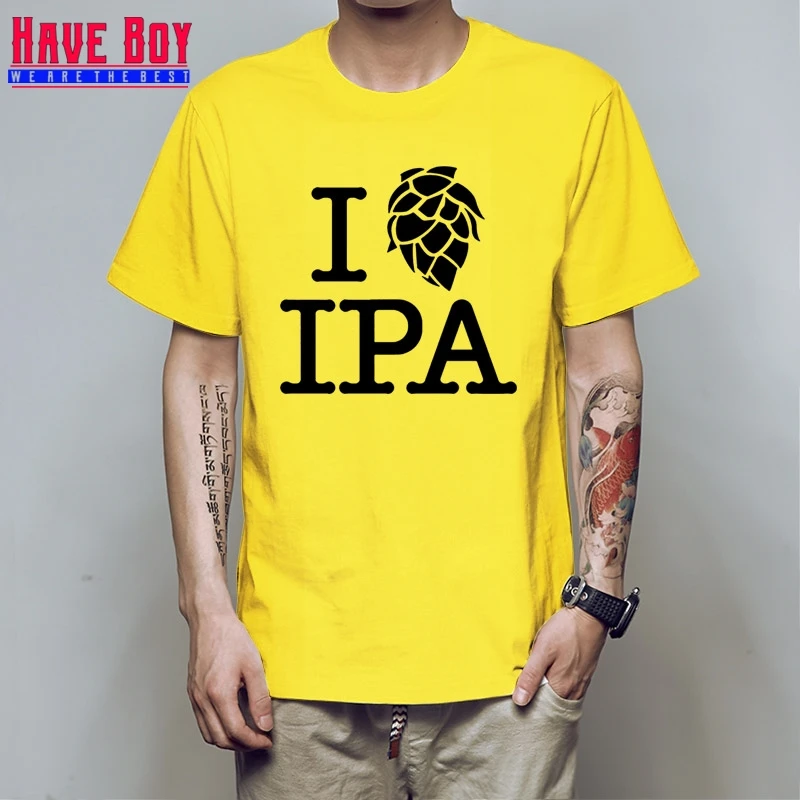 Летняя мужская футболка с надписью «HAVE BOY» и надписью «I Love IPA», Повседневная хлопковая футболка с коротким рукавом, забавное пиво, Мужская бледная футболка с надписью IPA, HB444