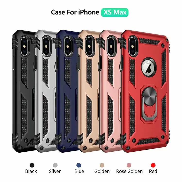 Luxury Brand Case For Iphone XS Max X XR Fit Soft Bumper Armor Heavy Duty Hard Stand Back Cover 7 8 Plus 6 6S |
