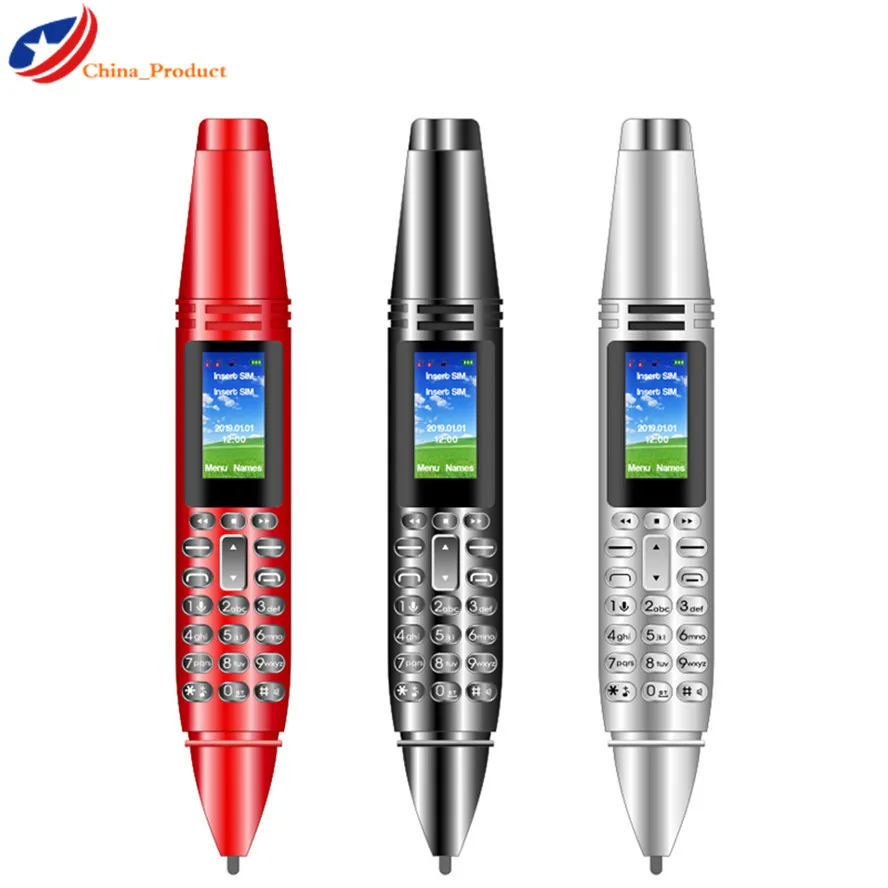 UNIWA AK007 0,9" ручка в форме 2G экран мобильного телефона Две sim-карты GSM мобильный телефон BT V3.0 Dialer волшебный голос MP3 FM диктофон