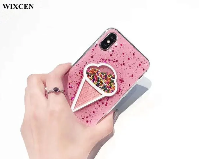 Чехол для телефона Wixcen Pink Liquid Ice Cream мягкий Блестящий силиконовый чехол из ТПУ Iphone