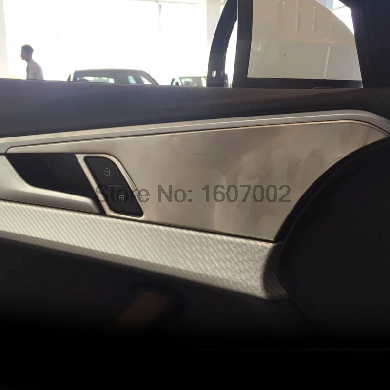 

Для Audi A4L 2017 внутренняя дверная ручка крышка чаши рамка отделка полоса из нержавеющей стали 3D наклейки Стайлинг автомобиля