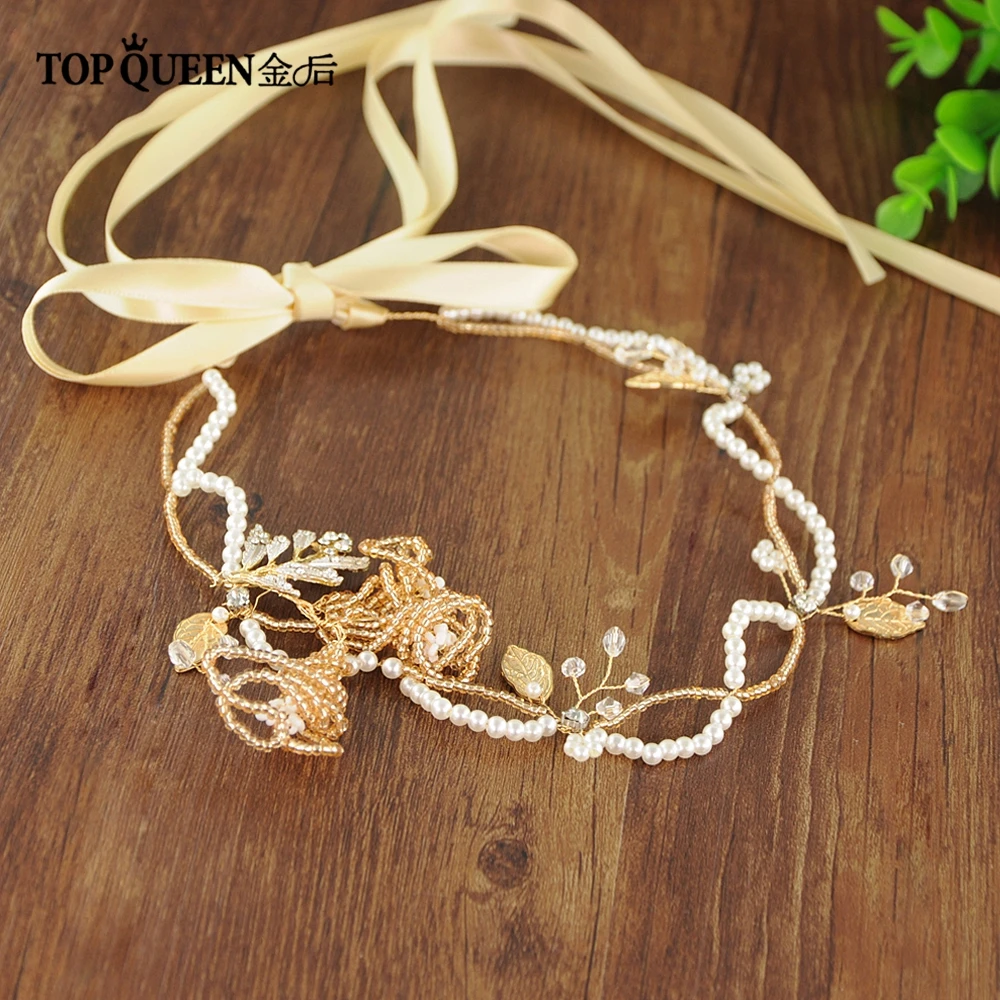 TOPQUEEN SH147 свадебные ленты сделать жемчугом бисером золотой свадебный пояс-кушак Пояс для невесты Свадебные аксессуары