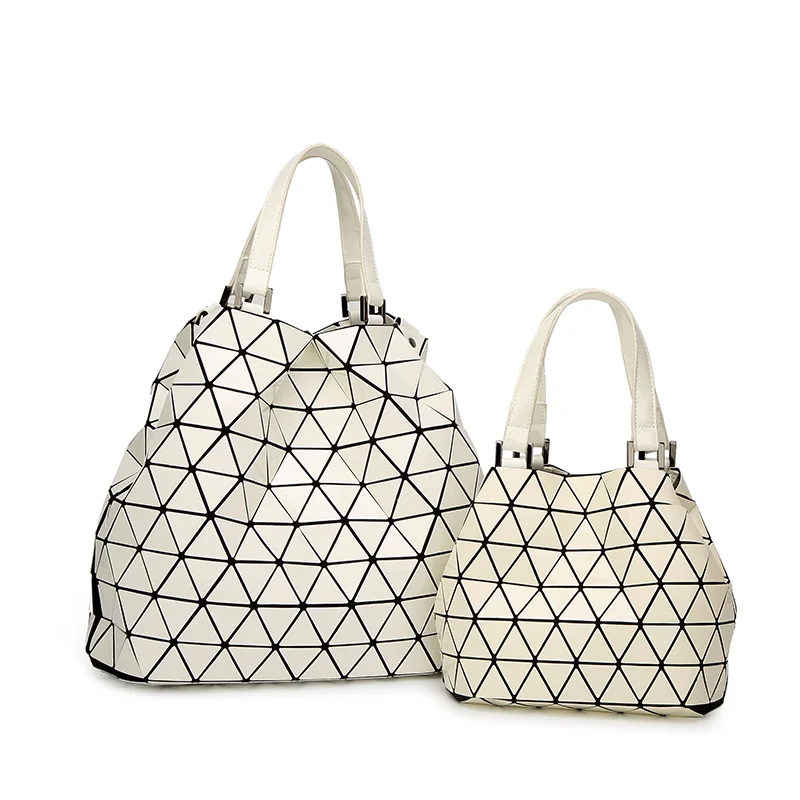 Женская сумка с лазерным геометрическим рисунком зеркальные складные клетчатые