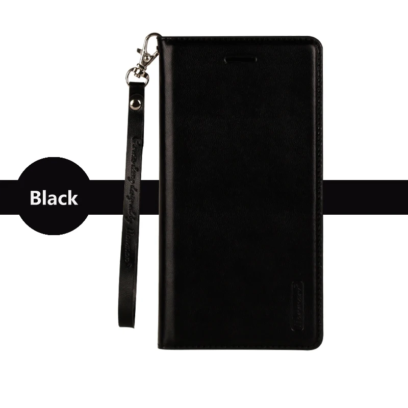 Black Кожаный чехол-книжка Hanman для samsung Galaxy S7 edge, S8, S9, S10, S10e Plus, чехол-кошелек с отделением для карт - Цвет: Black
