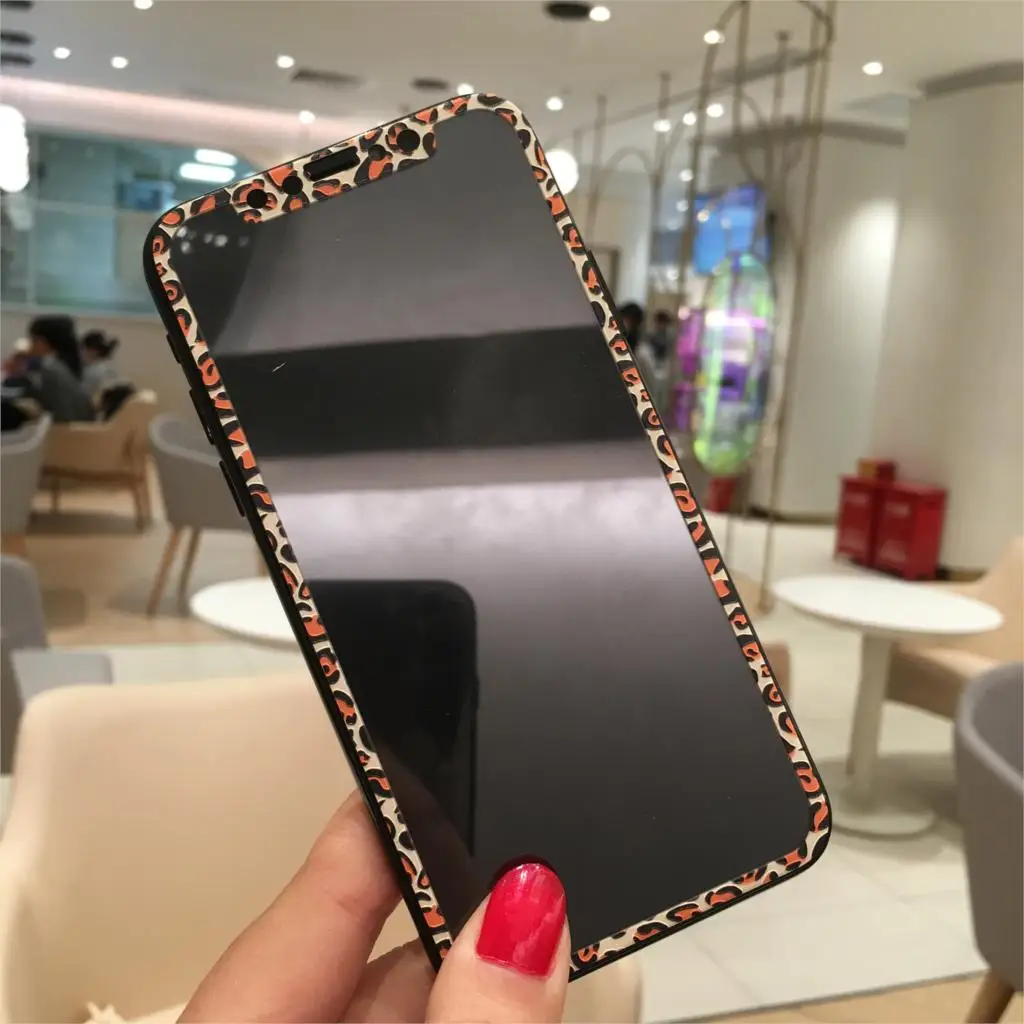 Изогнутое закаленное стекло с леопардовым принтом для iPhone 7 8 Plus защита экрана 3D