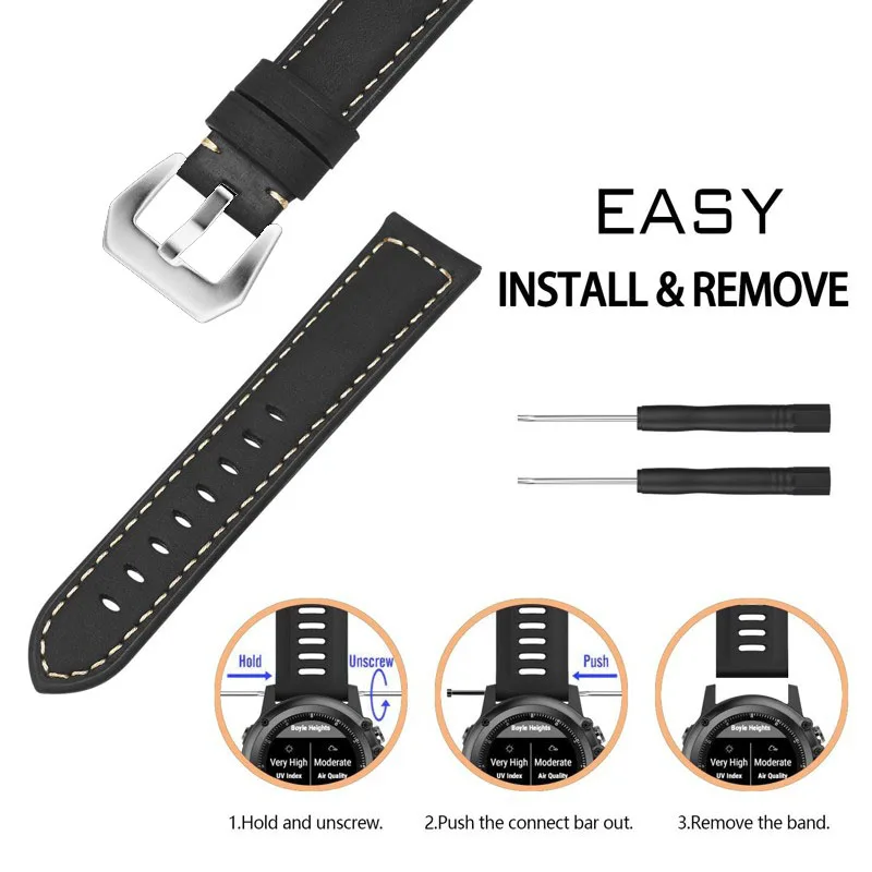 YOOSIDE 20 мм ремешок из натуральной кожи для умных часов браслет Garmin Fenix 5S/Fenix 5S Plus (не