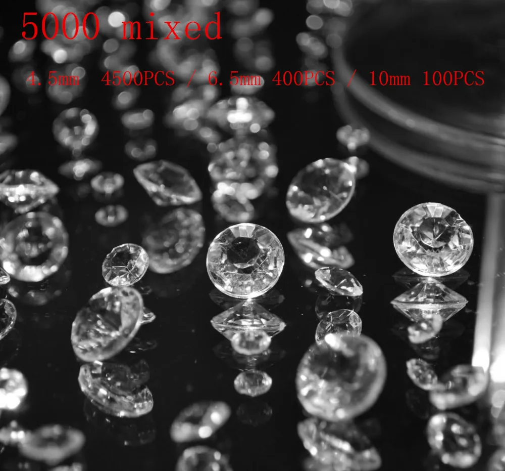 Украшение для свадебного стола Декор Алмазный кристалл конфетти 5000 смешанный (4 5