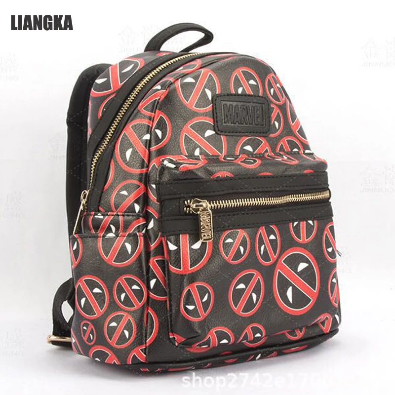 LIANGKA Mochila женский рюкзак мини маленькая искусственная кожа Марвел Дэдпул