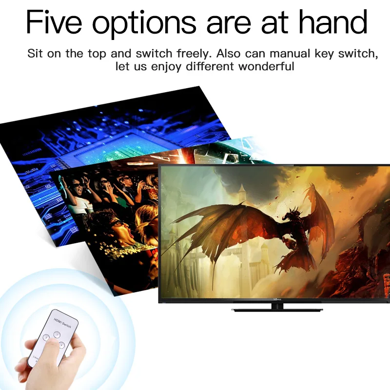 AOEYOO 3 портовый Переключатель HDMI 3x1 1080P 3D видео переключатель сплиттер входа 1 выход